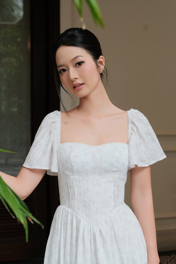 [Sleeved] Arabella Floral Padded Maxi Dress