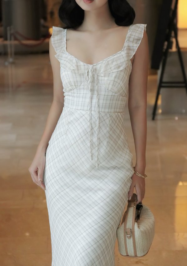 Ayla Plaid Padded Maxi Dress