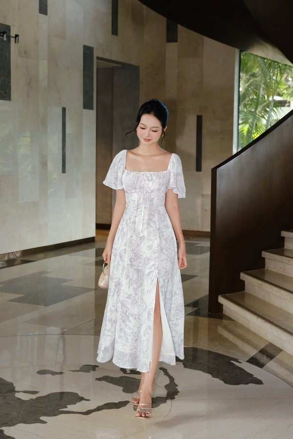 [Sleeved] Madilyn Floral Midi Dress
