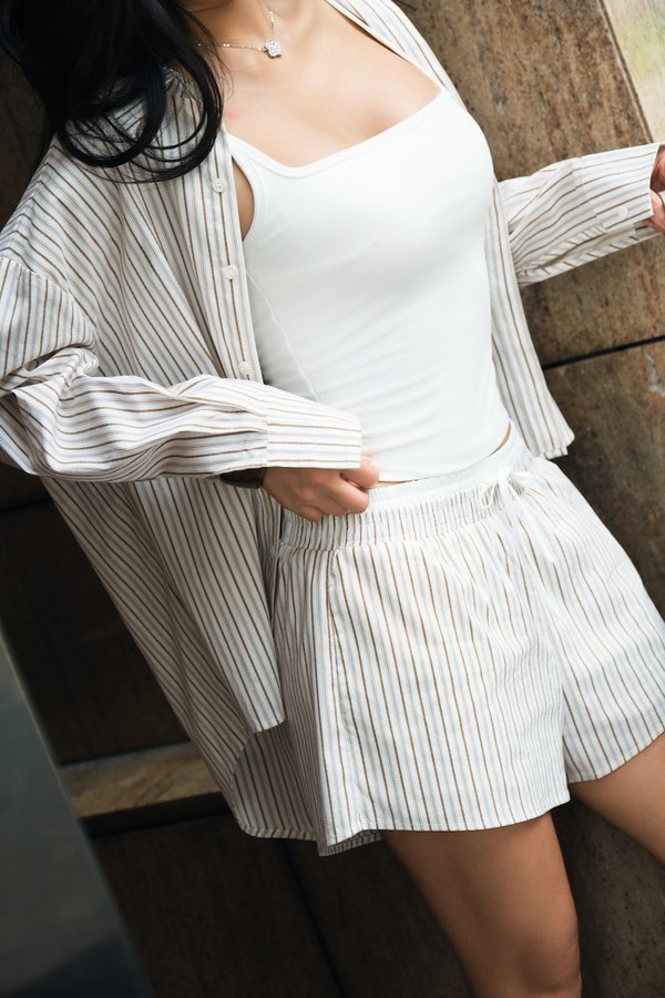 Graceline Stripes Shorts