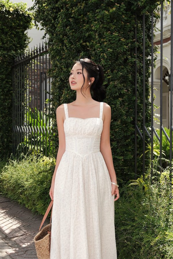 Adelina Lace Padded Maxi Dress