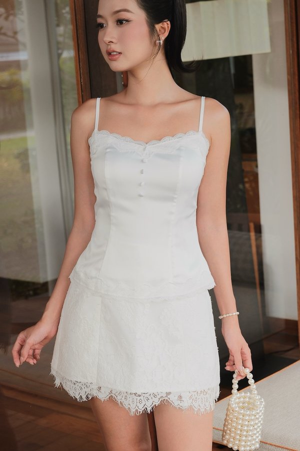 Estella Lace Satin Padded Top