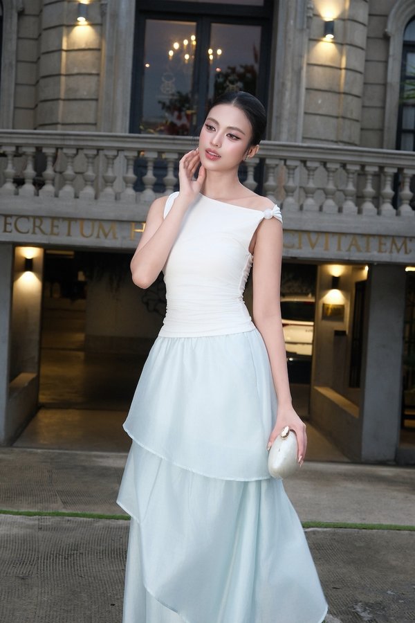 Amaya Butter Beaded Padded Top