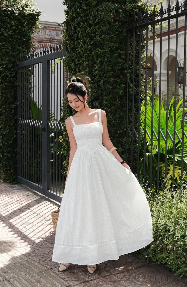 Adelina Lace Padded Maxi Dress