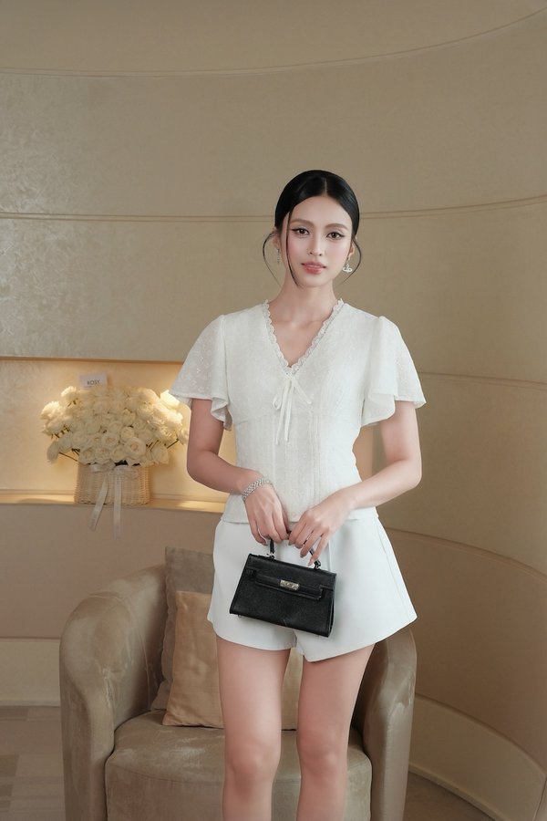 Freya Cotton Eyelet Padded Top