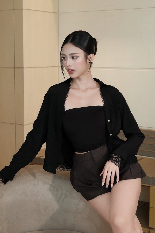 Alara Sheer Lace Button Blouse