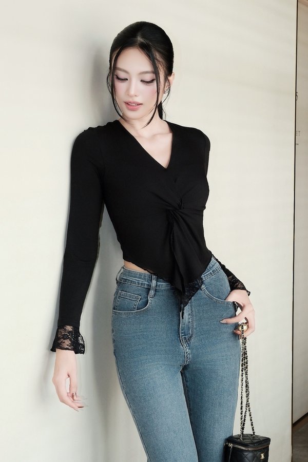 Kalista Twist Knot Lace Bottom Padded Top