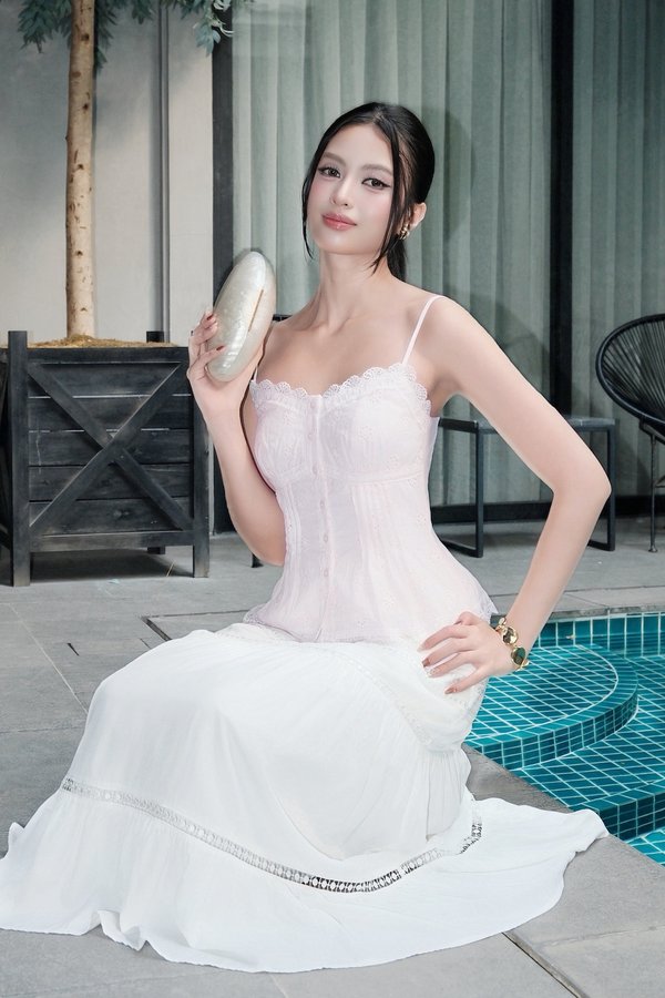 Thalia Cotton Eyelet Padded Top