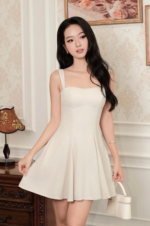 Noelle Linen Padded Mini Dress