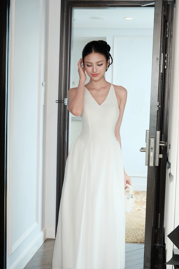 Raelynn Cross Back Padded Maxi Dress