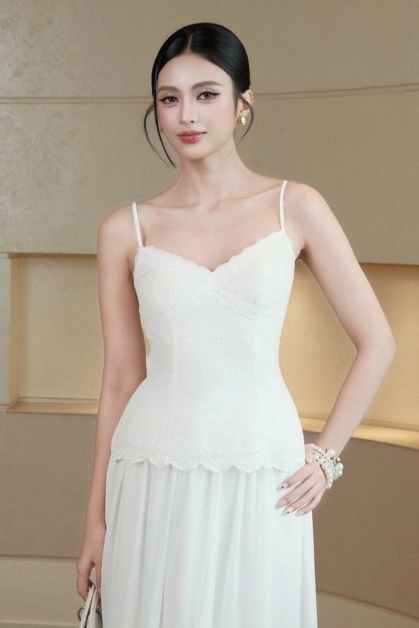 Brynlee Cotten Eyelet Padded Top