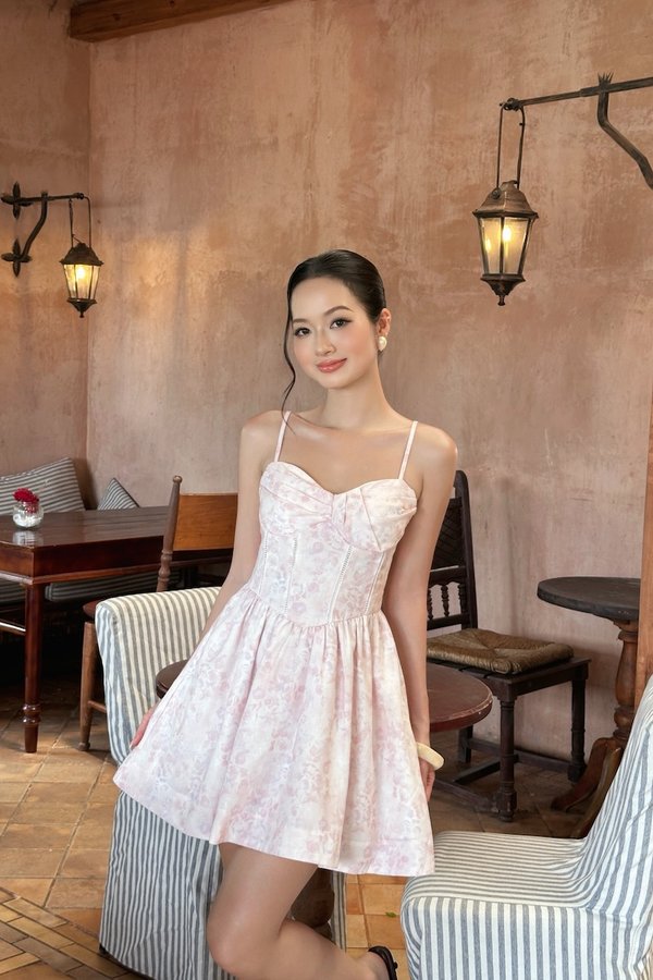 Everlisse Watercolour Padded Mini Dress