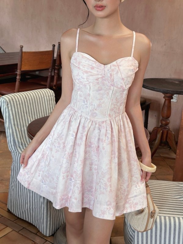 Everlisse Watercolour Padded Mini Dress
