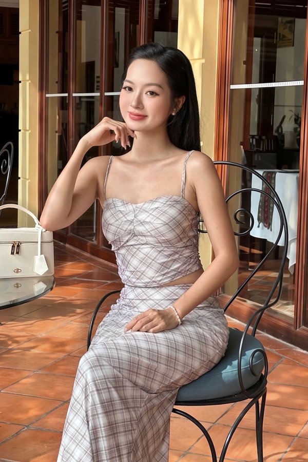 Alaina Plaid Padded Top