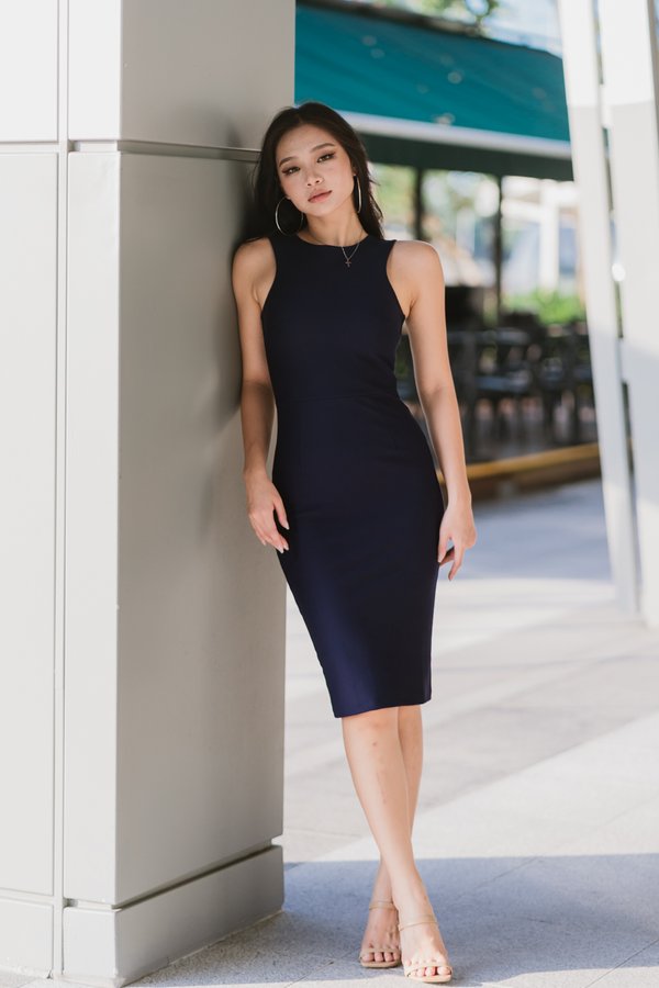 *Premium* Kathy Midi Dress (Navy)