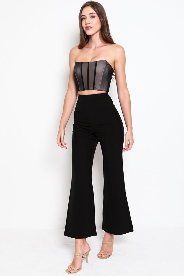 Carla Bell Bottom Fitted Pants (Black)