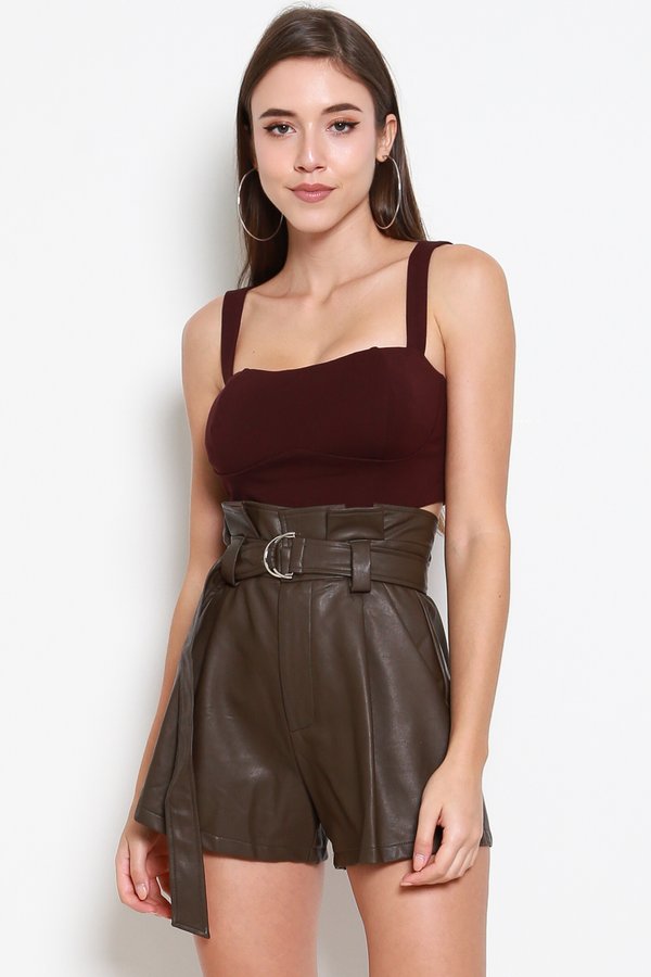 *Luxe* Luna Sweetheart Top (Burgundy)