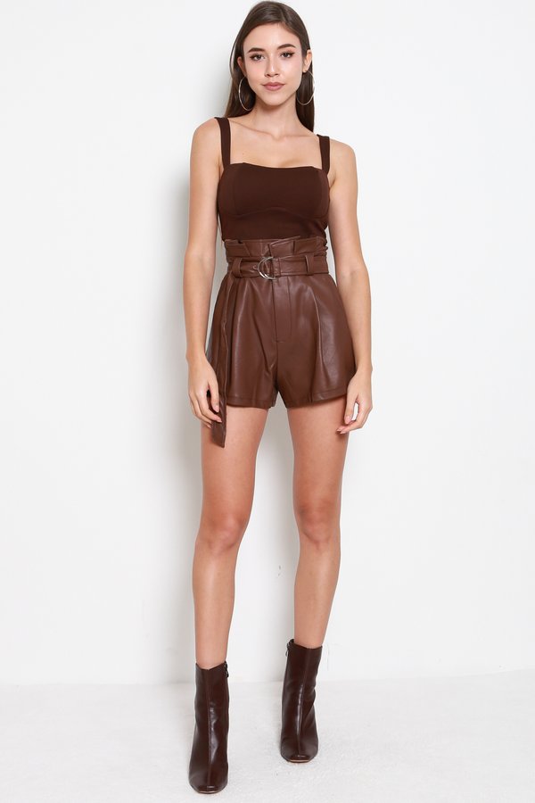 *Luxe* Luna Sweetheart Top (Dark Brown)