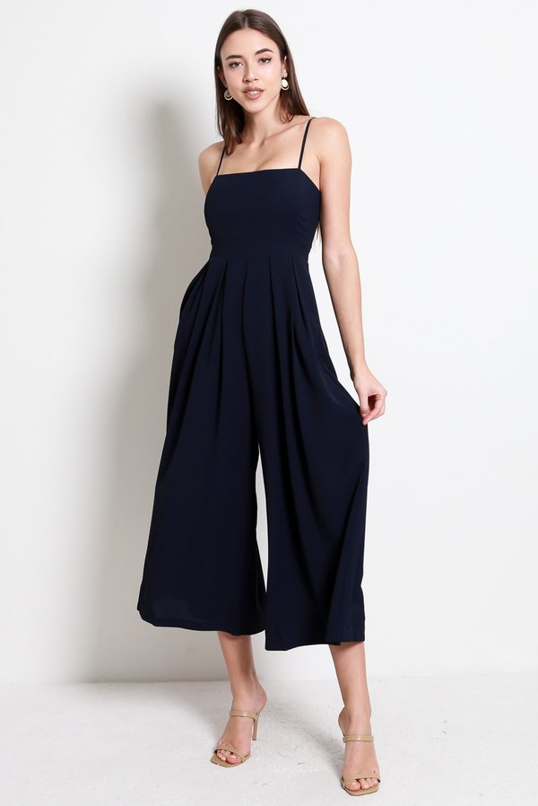 Lazie Pleated Jumpsuit (Navy)
