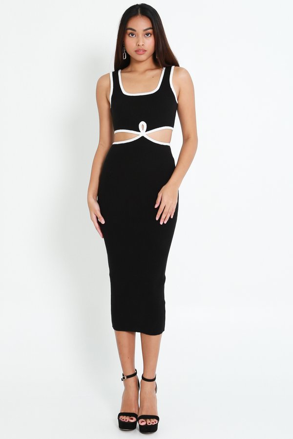 Eloise Outline Cutout Midaxi (Black) 