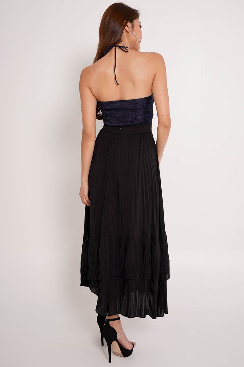 Jemma Pleated Skirt (Black) | Carrislabelle